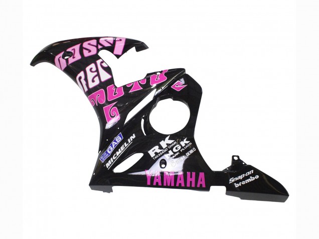 Jaune Rose Noir Brillant Rossi Repsol 46 Carénage Moto Yamaha YZF R6S 2006-2009
