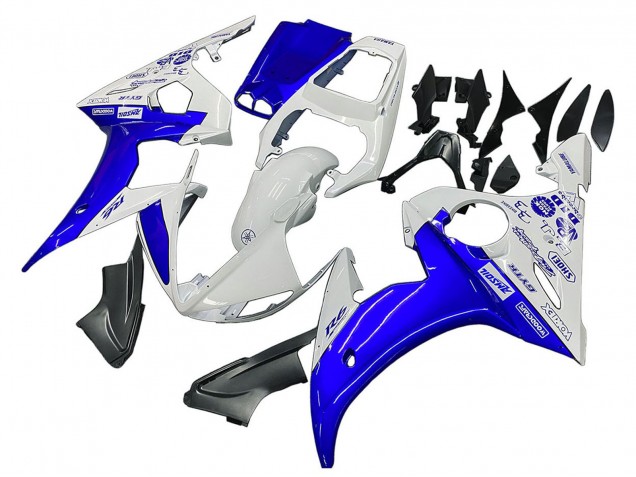 Blanc Bleu GYTR Carénage Moto Yamaha YZF R6 2003-2004