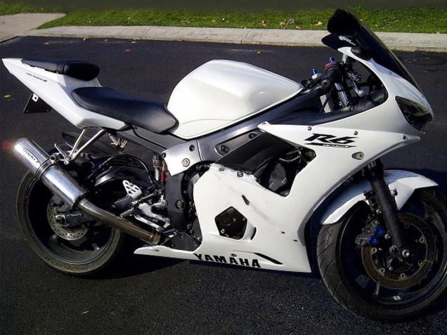 Blanc Noir Décalque Carénage Moto Yamaha YZF R6S 2006-2009