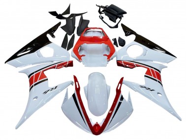 Blanc Rouge Noir Brillant Carénage Moto Yamaha YZF R6 2003-2004 Pas Chère