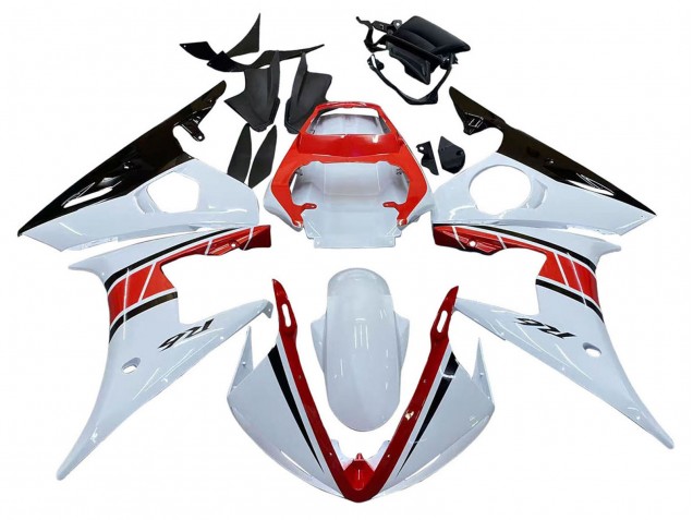 Blanc Rouge Noir Brillant Carénage Moto Yamaha YZF R6 2003-2004