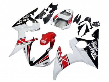 Blanc Rouge Noir Brillant Motul Carénage Moto Yamaha YZF R6 2003-2004 Pas Chère