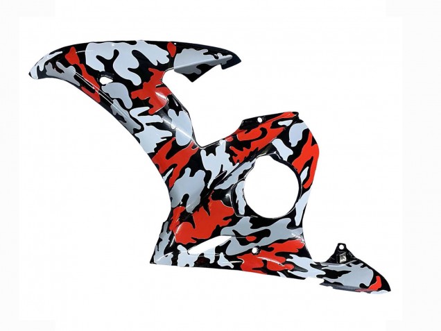 Noir Rouge Gris Camouflage Carénage Moto Yamaha YZF R6S 2006-2009
