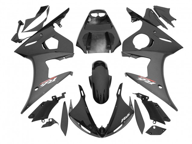 Noir Brillant Noir Mat Carénage Moto Yamaha YZF R6S 2006-2009