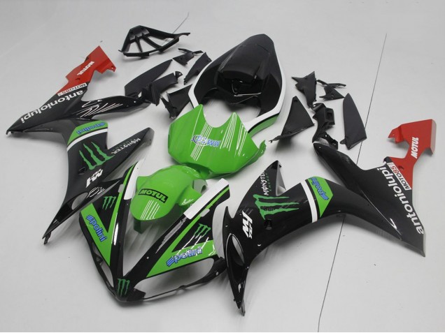 Noir Brillant Blanc Rouge Vert Monstre Carénage Moto Yamaha YZF R1 2004-2006