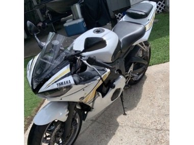 Blanc Or Carénage Moto Yamaha YZF R6 2003-2004 Pas Chère
