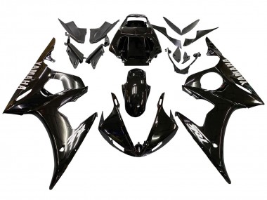 Noir Brillant Carénage Moto Yamaha YZF 600 R6 2005 Pas Chère