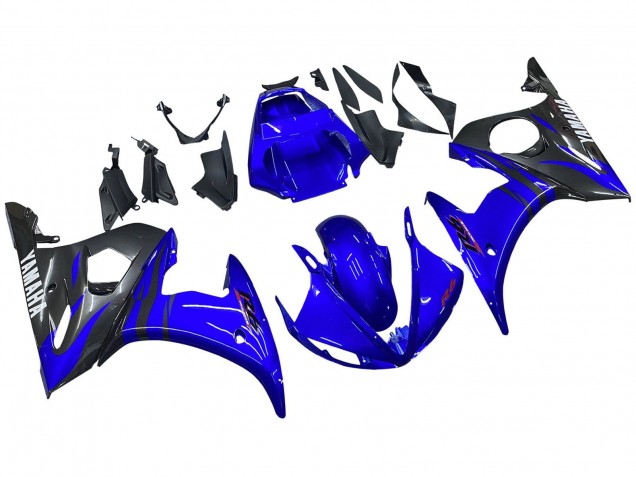 Bleu Brillant Noir Carénage Moto Yamaha YZF 600 R6 2005