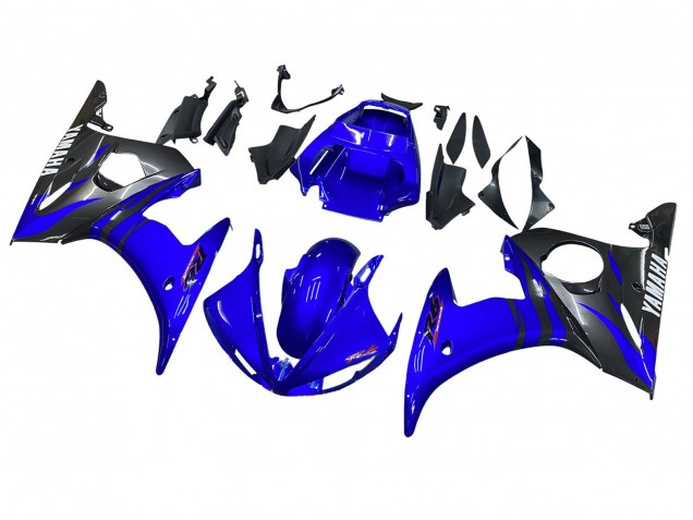 Bleu Brillant Noir Carénage Moto Yamaha YZF 600 R6 2005