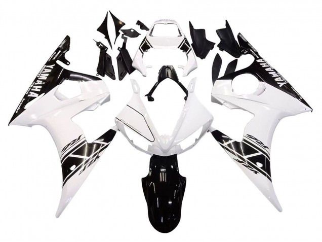 Blanc Noir Carénage Moto Yamaha YZF 600 R6 2005