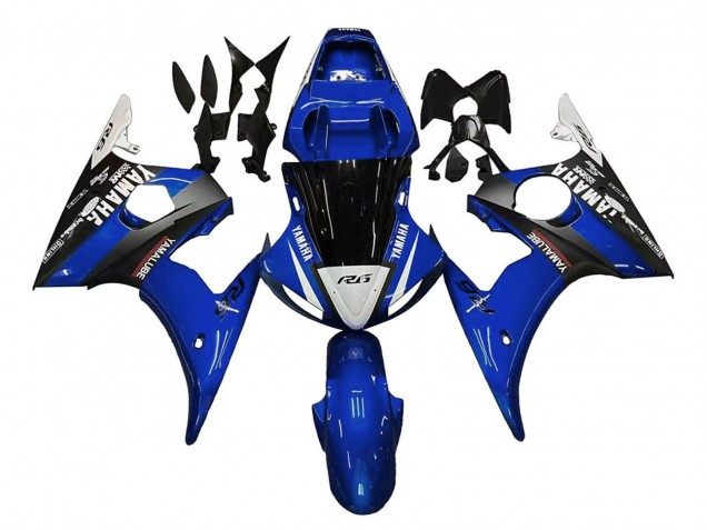 Bleu Blanc Noir Yamalube Carénage Moto Yamaha YZF 600 R6 2005
