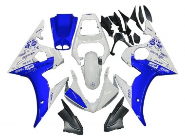 Blanc Bleu Yamalube Carénage Moto Yamaha YZF 600 R6 2005 Pas Chère