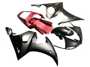 Noir Mat Rouge Carénages Moto Yamaha YZF 600 R6 2005 Pas Chère