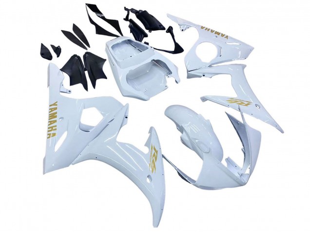 Blanc Or Carénage Moto Yamaha YZF 600 R6 2005