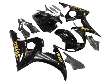 Noir Or Carénage Moto Yamaha YZF 600 R6 2005 Pas Chère