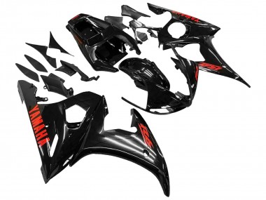 Noir Rouge Carénage Moto Yamaha YZF 600 R6 2005 Pas Chère