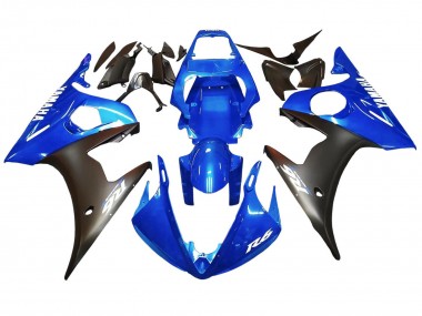 Bleu Noir Mat Carénage Moto Yamaha YZF 600 R6 2005 Pas Chère