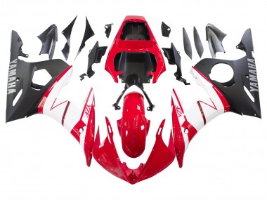 Rouge Blanc Noir Mat Carénage Moto Yamaha YZF 600 R6 2005 Pas Chère