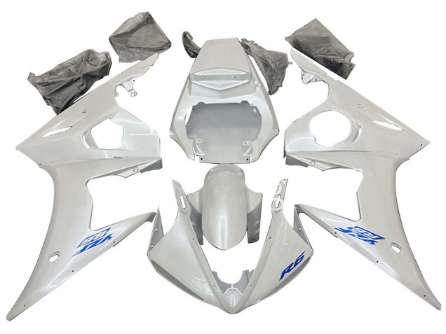 Blanc Bleu Carénage Moto Yamaha YZF 600 R6 2005