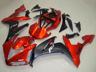 Rouge Noir Mat Carénage Moto Yamaha YZF R1 2004-2006 Pas Chère