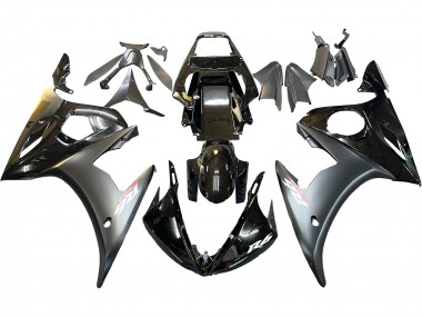Noir Brillant Noir Mat Or Carénage Moto Yamaha YZF 600 R6 2005 Pas Chère