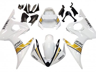 Blanc Or Noir Carénage Moto Yamaha YZF 600 R6 2005 Pas Chère