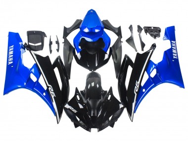 Bleu Noir Brillant Carénage Moto Yamaha YZF 600 R6 2006-2007 Pas Chère