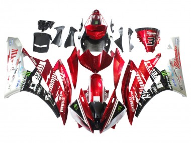 Blanc Rouge Noir Vert Monstre Milwaukee Carénage Moto Yamaha YZF 600 R6 2006-2007 Pas Chère