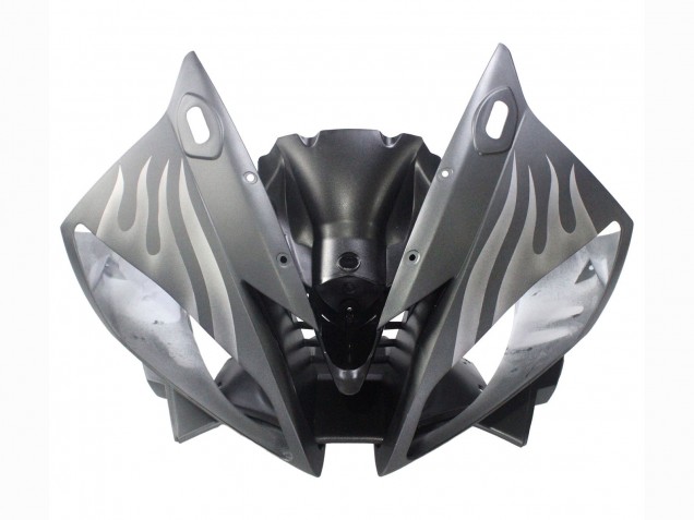 Noir Mat Argent Flamme Carénage Moto Yamaha YZF 600 R6 2006-2007