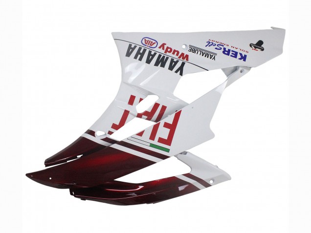 Blanc Rouge Marron Fiat Acer Yamalube Carénage Moto Yamaha YZF 600 R6 2006-2007