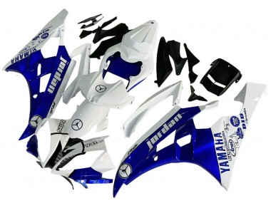 Blanc Bleu Jordan Carénage Moto Yamaha YZF 600 R6 2006-2007 Pas Chère