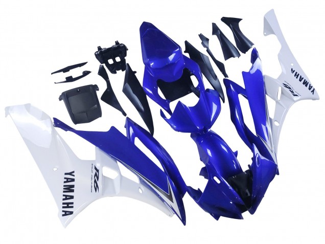 Blanc Bleu Noir Carénage Moto Yamaha YZF 600 R6 2006-2007