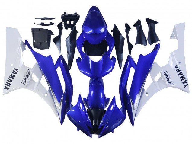 Blanc Bleu Noir Carénage Moto Yamaha YZF 600 R6 2006-2007