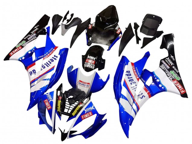 Blanc Bleu Noir Fimer Volvo Yamalube Sterilgarda Carénage Moto Yamaha YZF 600 R6 2006-2007