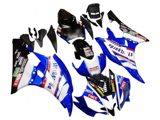 Blanc Bleu Noir Fimer Volvo Yamalube Sterilgarda Carénage Moto Yamaha YZF 600 R6 2006-2007