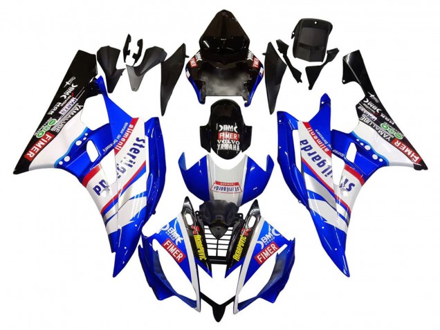 Blanc Bleu Noir Fimer Volvo Yamalube Sterilgarda Carénage Moto Yamaha YZF 600 R6 2006-2007