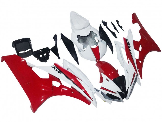 Blanc Rouge Carénage Moto Yamaha YZF 600 R6 2006-2007