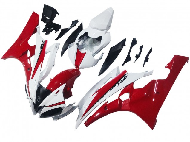 Blanc Rouge Carénage Moto Yamaha YZF 600 R6 2006-2007