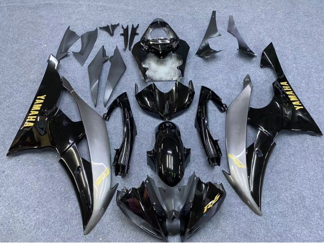 Argent Noir Brillant Or Décalque Carénage Moto Yamaha YZF 600 R6 2006-2007