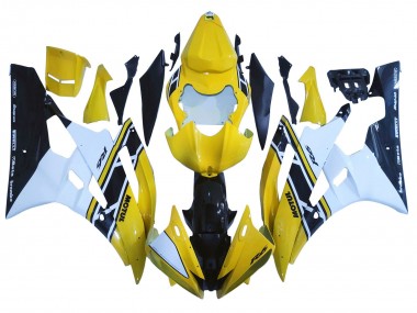 Jaune Blanc Noir Brillant Motul Carénage Moto Yamaha YZF 600 R6 2006-2007 Pas Chère