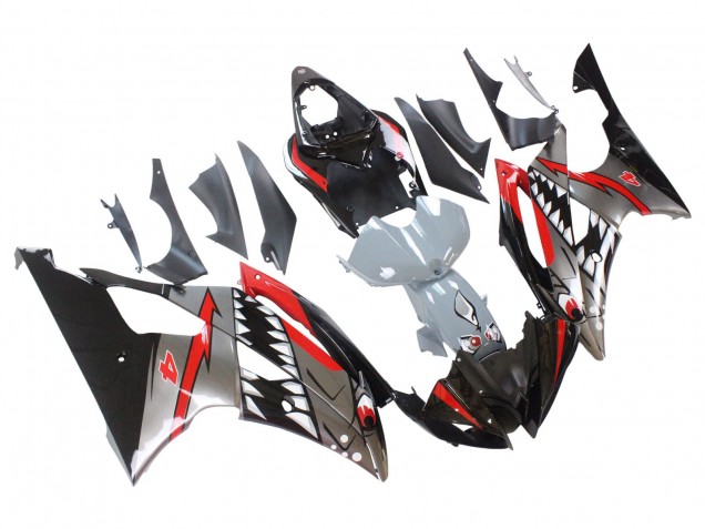 Argent Noir Rouge Requin 4 Carénage Moto Yamaha YZF 600 R6 2008-2016