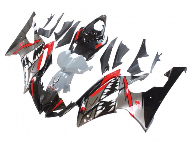 Argent Noir Rouge Requin 4 Carénage Moto Yamaha YZF 600 R6 2008-2016