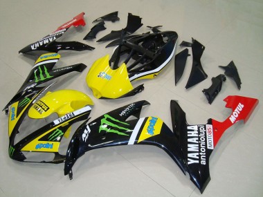 Jaune Blanc Noir Rouge Vert Monstre Rouge Blanc Motul Carénage Moto Yamaha YZF R1 2004-2006 Pas Chère