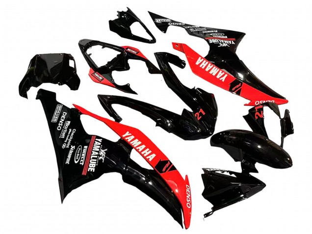 Rouge Noir Brillant DENSO Yamalube 21 Carénage Moto Yamaha YZF 600 R6 2008-2016
