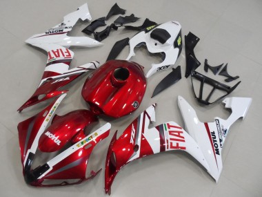 Blanc Rouge Fiat Motul Carénage Moto Yamaha YZF R1 2004-2006 Pas Chère