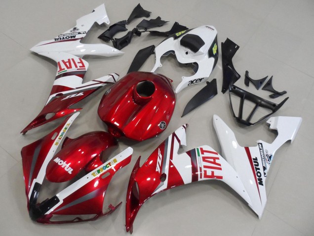 Blanc Rouge Fiat Motul Carénage Moto Yamaha YZF R1 2004-2006