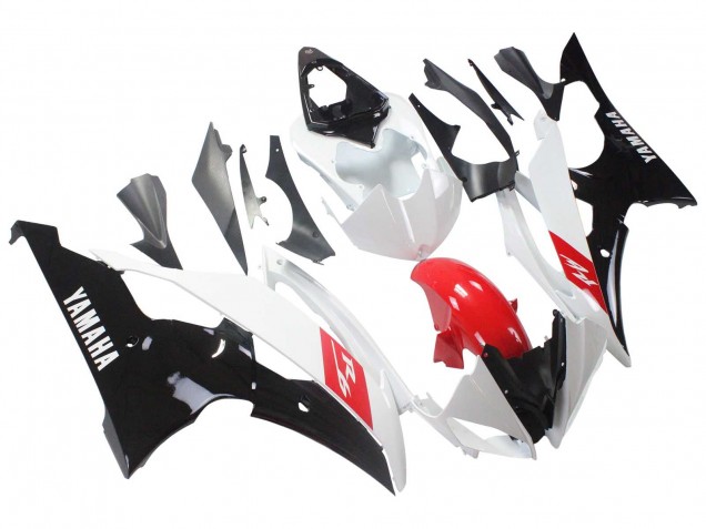 Blanc Rouge Noir Brillant Carénage Moto Yamaha YZF 600 R6 2008-2016