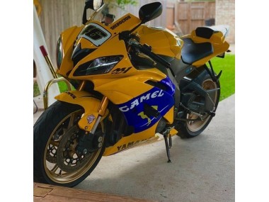 Jaune Bleu Chameau Motul Michelin Carénage Moto Yamaha YZF 600 R6 2008-2016 Pas Chère