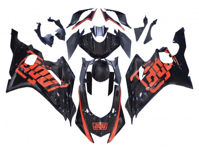 Rouge Noir Brillant Carénage Moto Yamaha YZF 600 R6 2008-2016