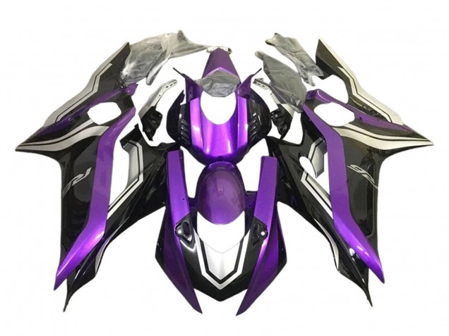 Argent Violet Noir Brillant Carénage Moto Yamaha YZF 600 R6 2017-2023